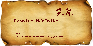 Fronius Mónika névjegykártya